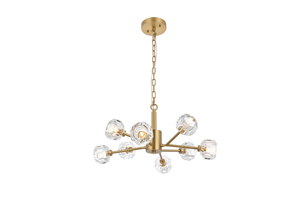 Elegant Lighting 3509D24G Eight Light Pendant, Gold