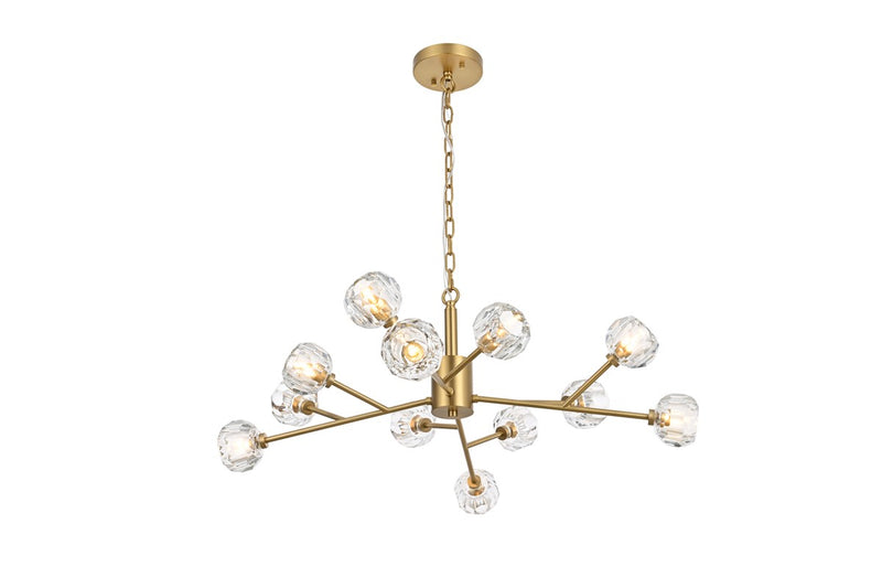 Elegant Lighting 3509D35G 12 Light Pendant, Gold