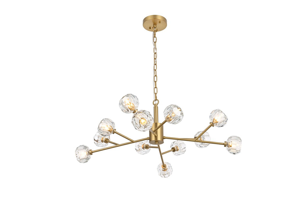Elegant Lighting 3509D35G 12 Light Pendant, Gold