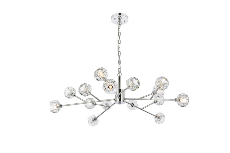 Elegant Lighting 3509D42C 15 Light Pendant, Chrome