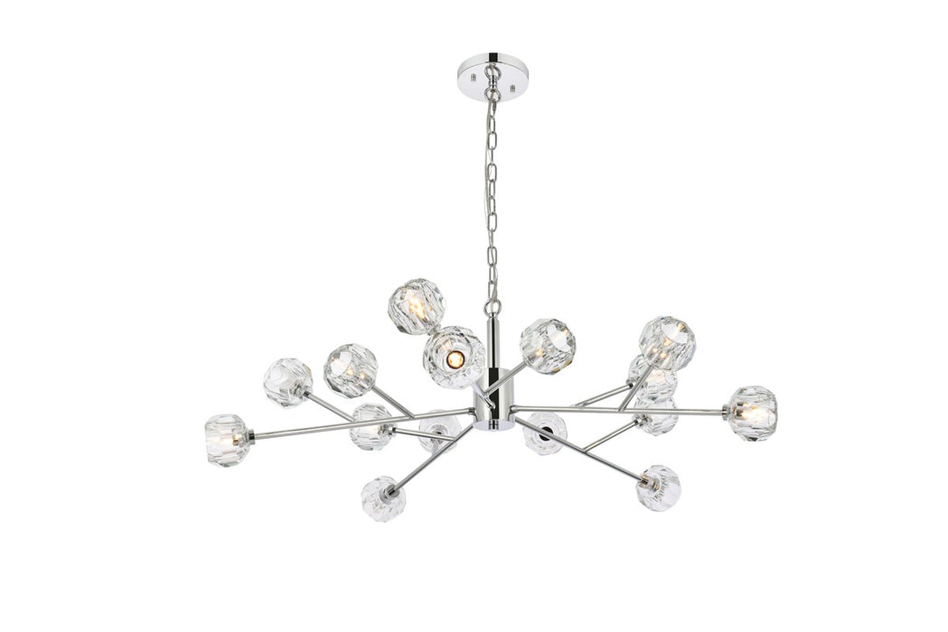 Elegant Lighting 3509D42C 15 Light Pendant, Chrome