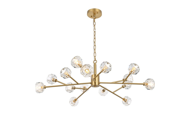 Elegant Lighting 3509D42G 15 Light Pendant, Gold