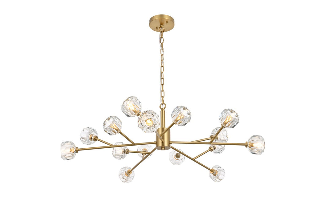 Elegant Lighting 3509D42G 15 Light Pendant, Gold