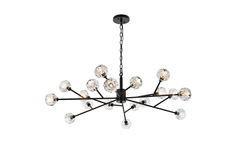 Elegant Lighting 3509D48BK 18 Light Pendant, Black