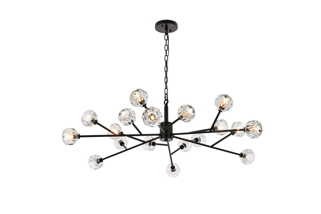 Elegant Lighting 3509D48BK 18 Light Pendant, Black