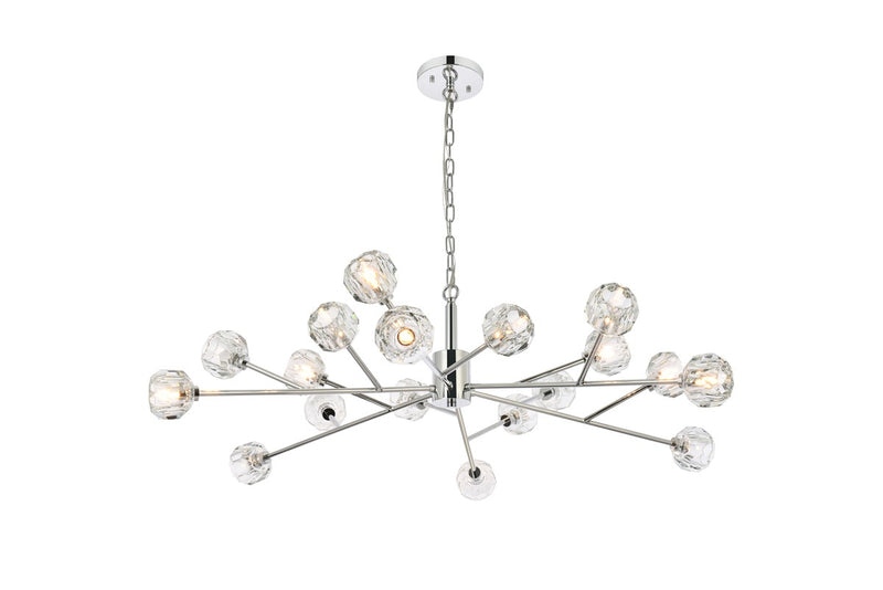 Elegant Lighting 3509D48C 18 Light Pendant, Chrome