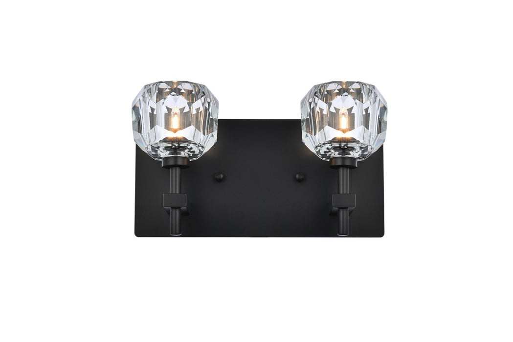 Elegant Lighting 3509W11BK Two Light Wall Sconce, Black