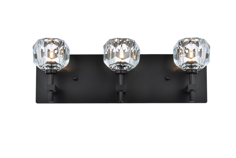 Elegant Lighting 3509W18BK Three Light Wall Sconce, Black