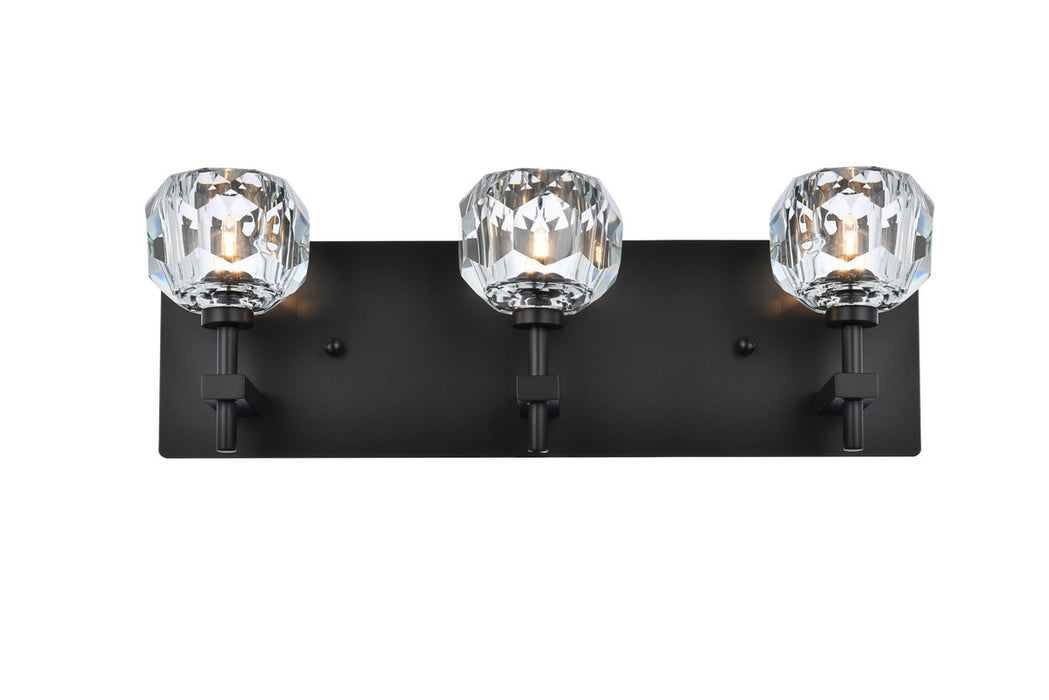 Elegant Lighting 3509W18BK Three Light Wall Sconce, Black