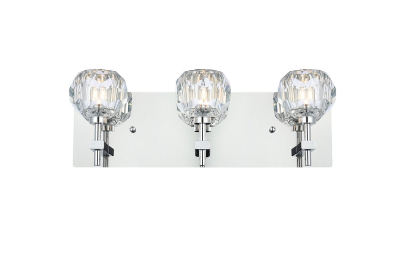 Elegant Lighting 3509W18C Three Light Wall Sconce, Chrome