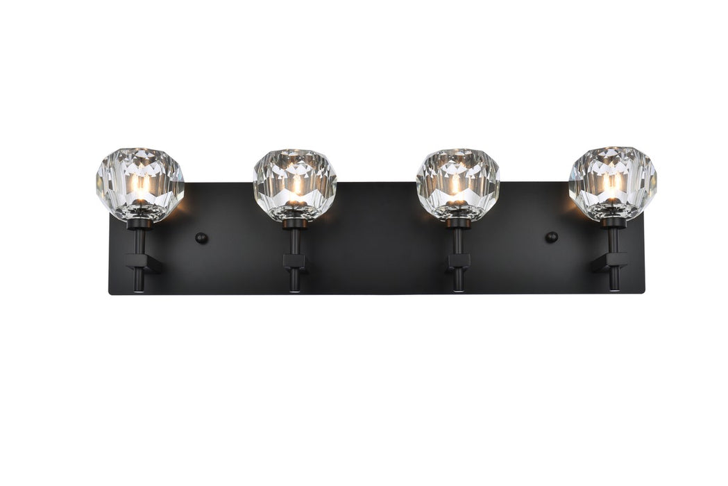 Elegant Lighting 3509W25BK Four Light Wall Sconce, Black