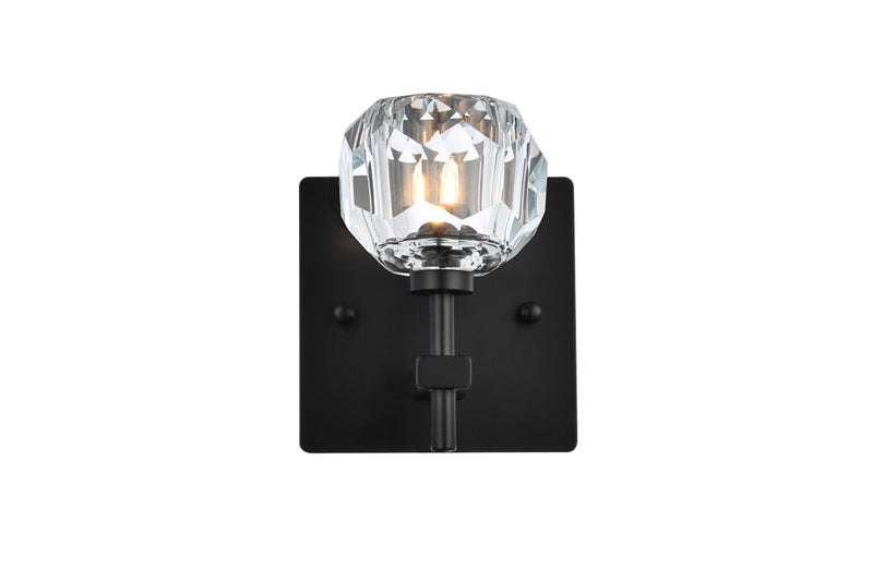 Elegant Lighting 3509W6BK One Light Wall Sconce, Black