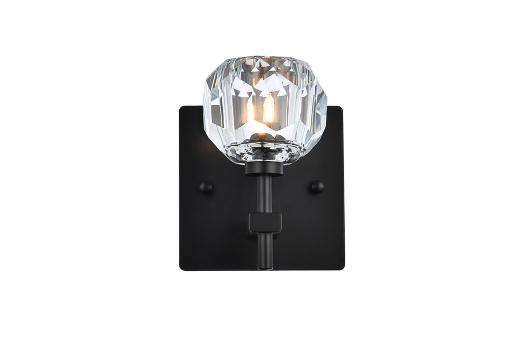 Elegant Lighting 3509W6BK One Light Wall Sconce, Black