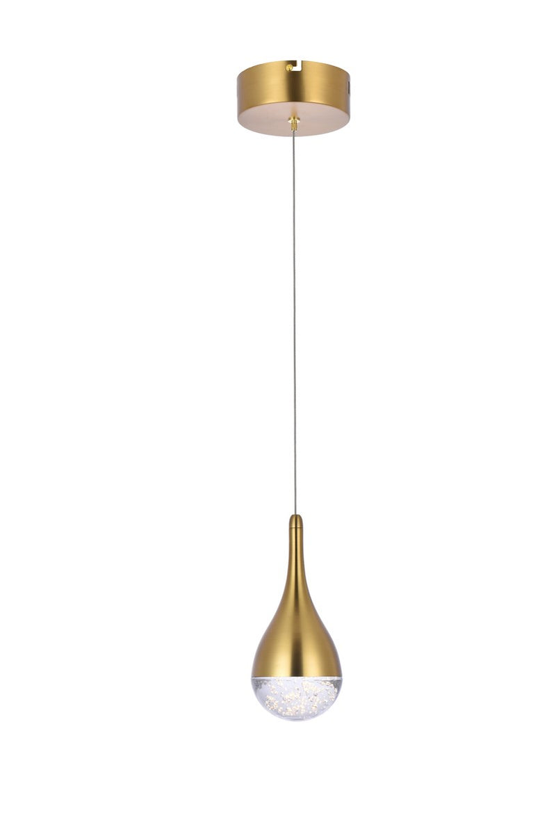 Elegant Lighting 3801D4SG LED Pendant, satin gold