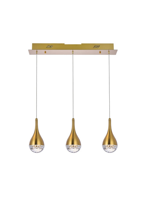 Elegant Lighting 3803D24SG LED Pendant, satin gold
