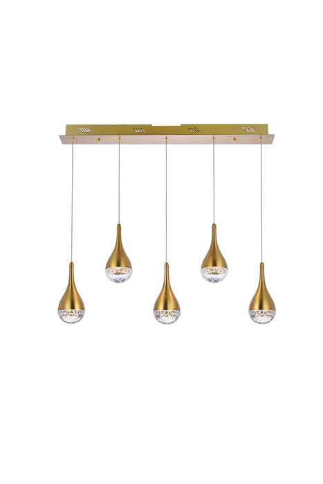 Elegant Lighting 3805D33SG LED Pendant, satin gold