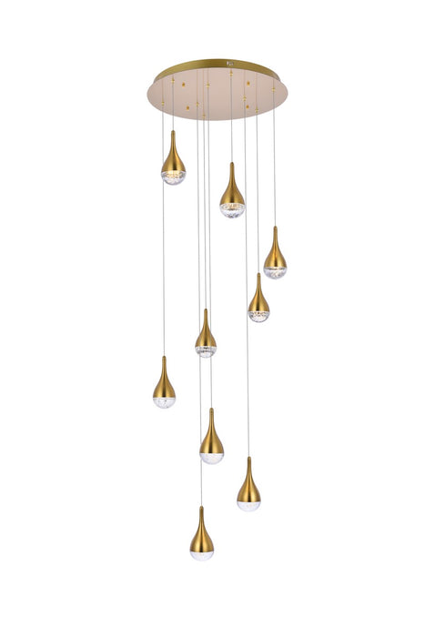 Elegant Lighting 3809D24SG LED Chandelier, satin gold