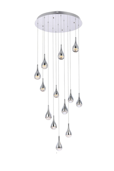 Elegant Lighting 3813D30C LED Chandelier, chrome