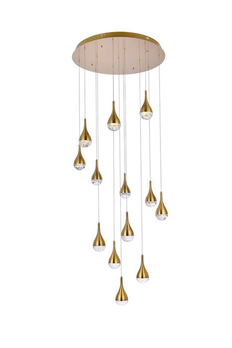 Elegant Lighting 3813D30SG LED Chandelier, satin gold