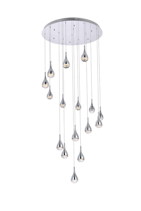 Elegant Lighting 3816D36C LED Chandelier, chrome
