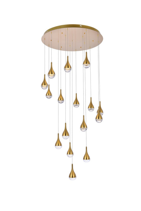 Elegant Lighting 3816D36SG LED Chandelier, satin gold