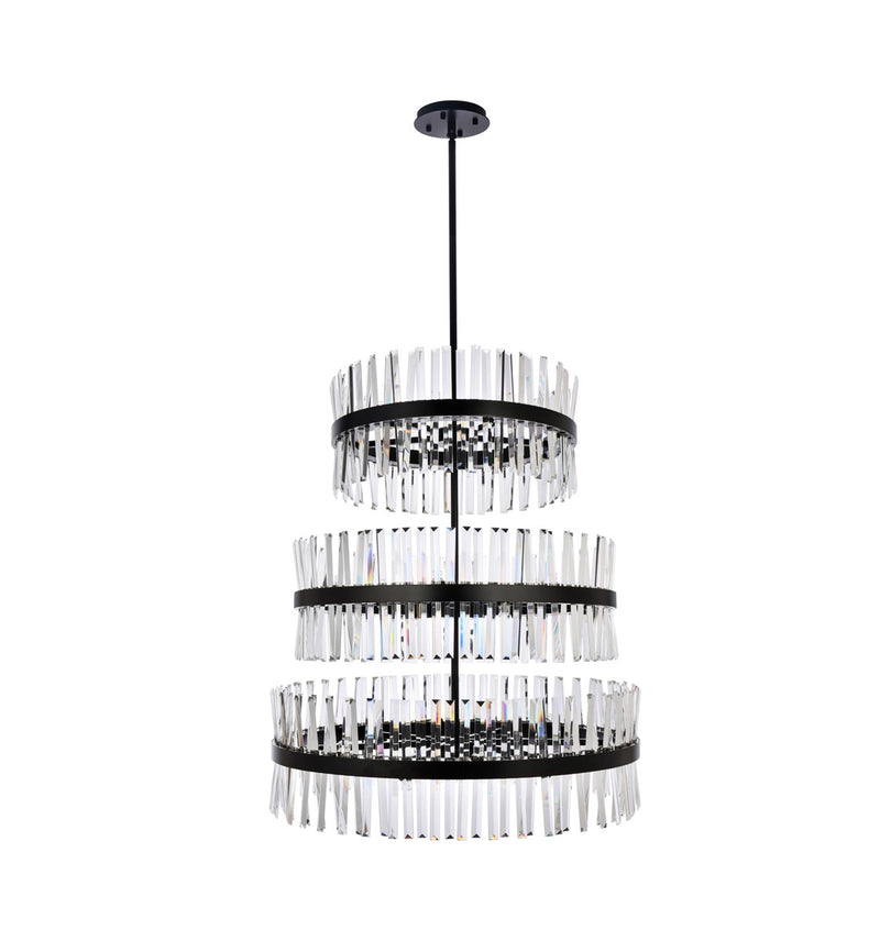 Elegant Lighting 6200G36L3BK 46 Light Chandelier, Black