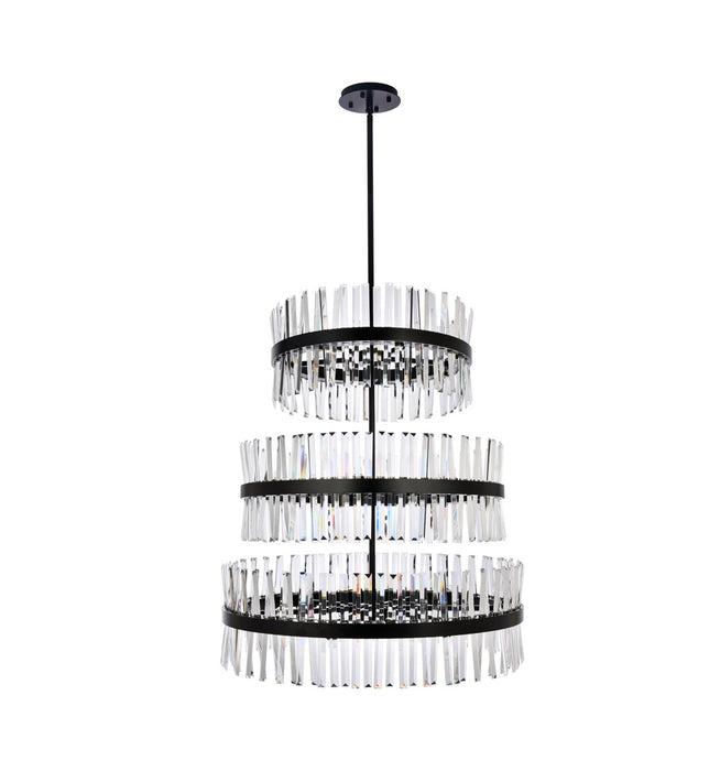 Elegant Lighting 6200G36L3BK 46 Light Chandelier, Black