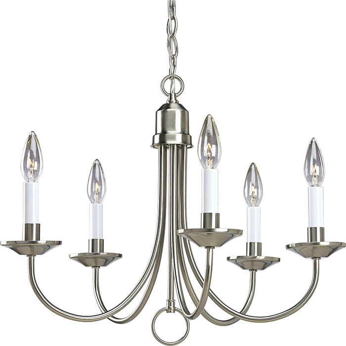 Progress Lighting P4008-09 Five Light Chandelier, Brushed Nickel