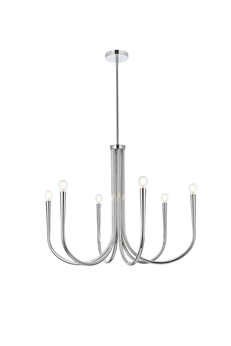Elegant Lighting LD722D30C Six Light Chandelier, Chrome