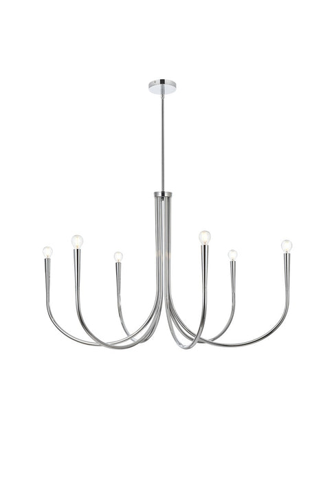 Elegant Lighting LD722D42C Six Light Chandelier, Chrome