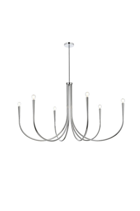 Elegant Lighting LD722D50C Six Light Chandelier, Chrome