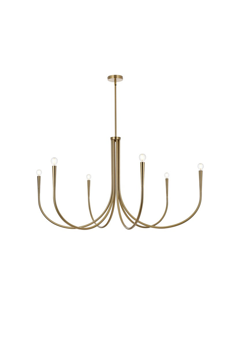 Elegant Lighting LD722D50SG Six Light Chandelier, Gold
