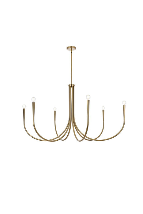 Elegant Lighting LD722D50SG Six Light Chandelier, Gold