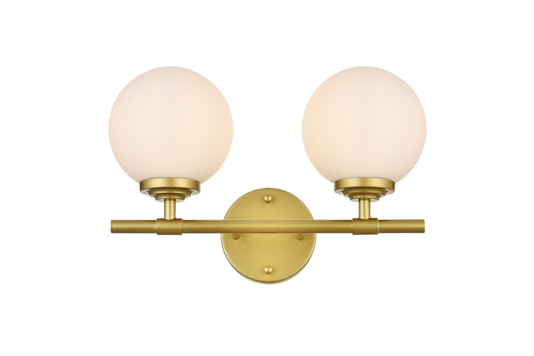 Elegant Lighting LD7301W15BRA Two Light Bath Sconce, Brass