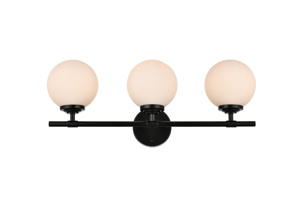Elegant Lighting LD7301W24BLK Three Light Bath Sconce, Black