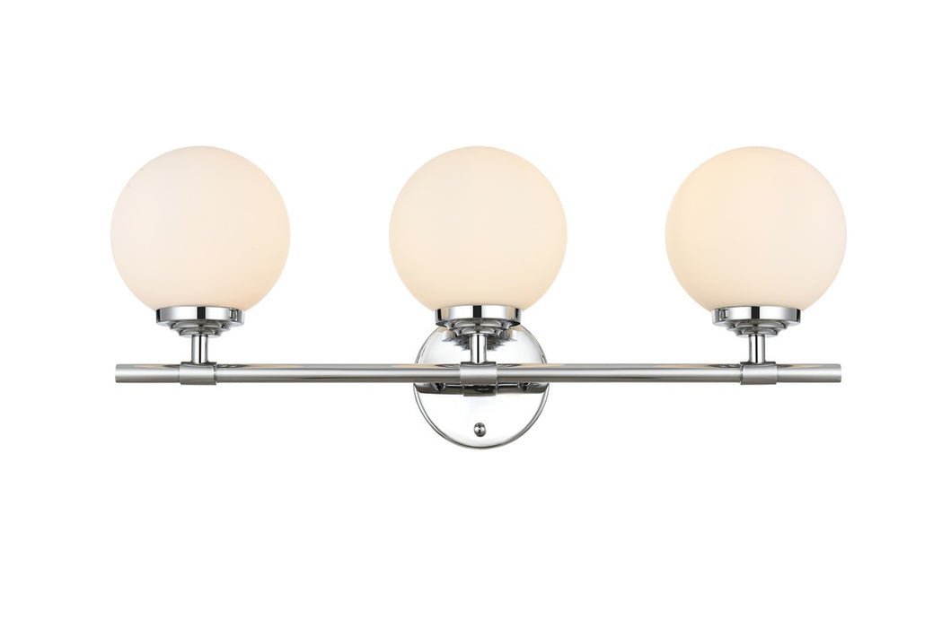 Elegant Lighting LD7301W24CH Three Light Bath Sconce, Chrome