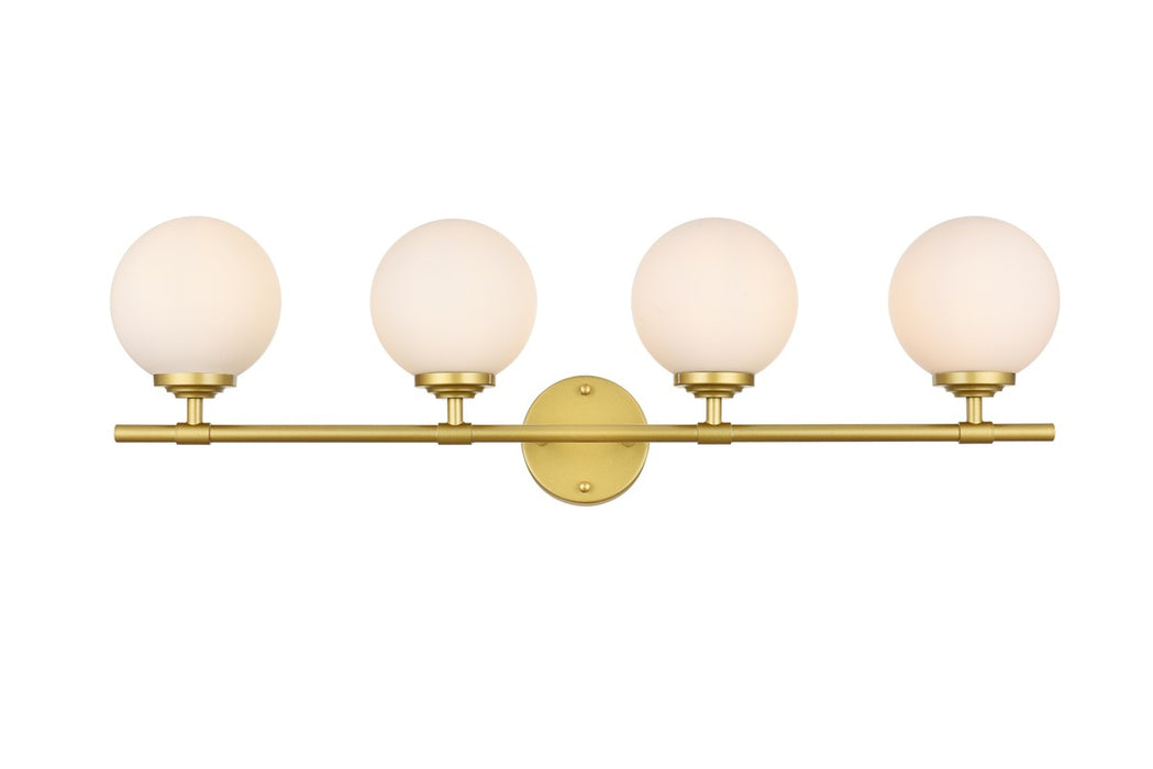 Elegant Lighting LD7301W33BRA Four Light Bath Sconce, Brass