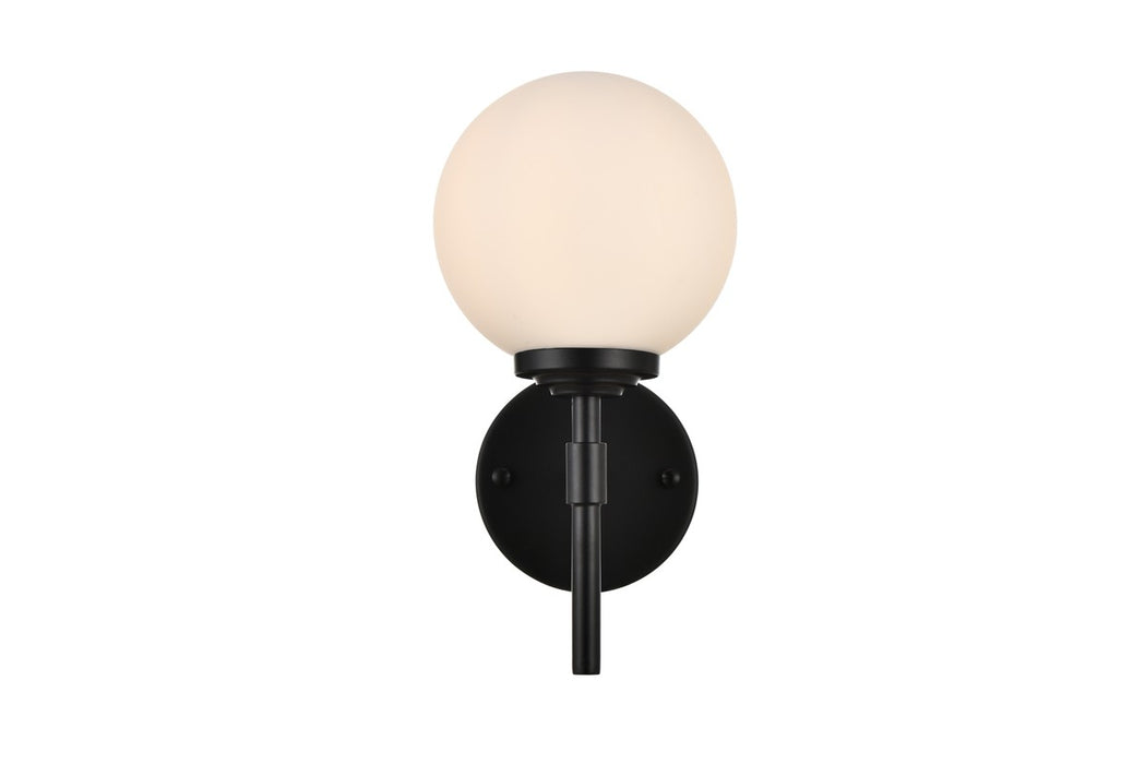 Elegant Lighting LD7301W6BLK One Light Bath Sconce, Black