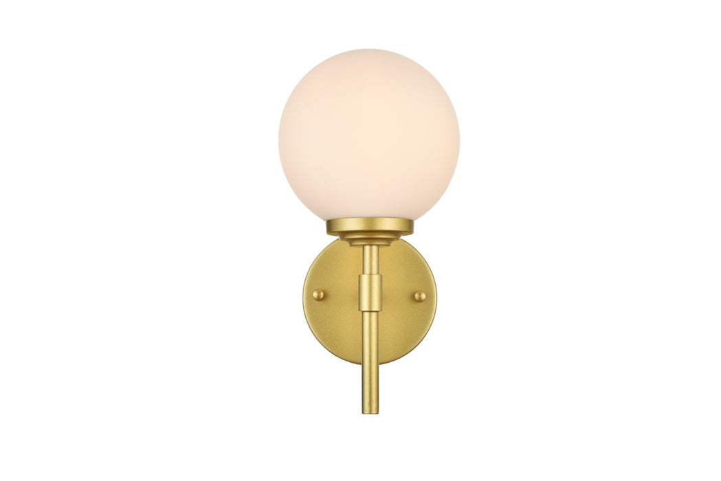Elegant Lighting LD7301W6BRA One Light Bath Sconce, Brass