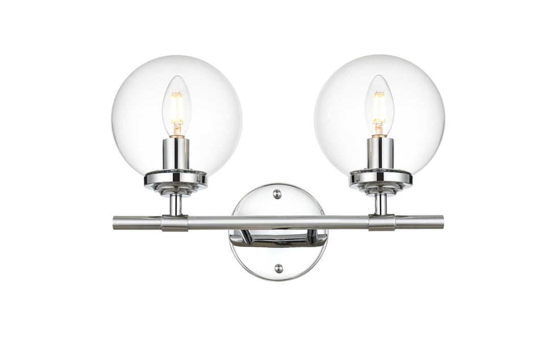 Elegant Lighting LD7302W15CH Two Light Bath Sconce, Chrome