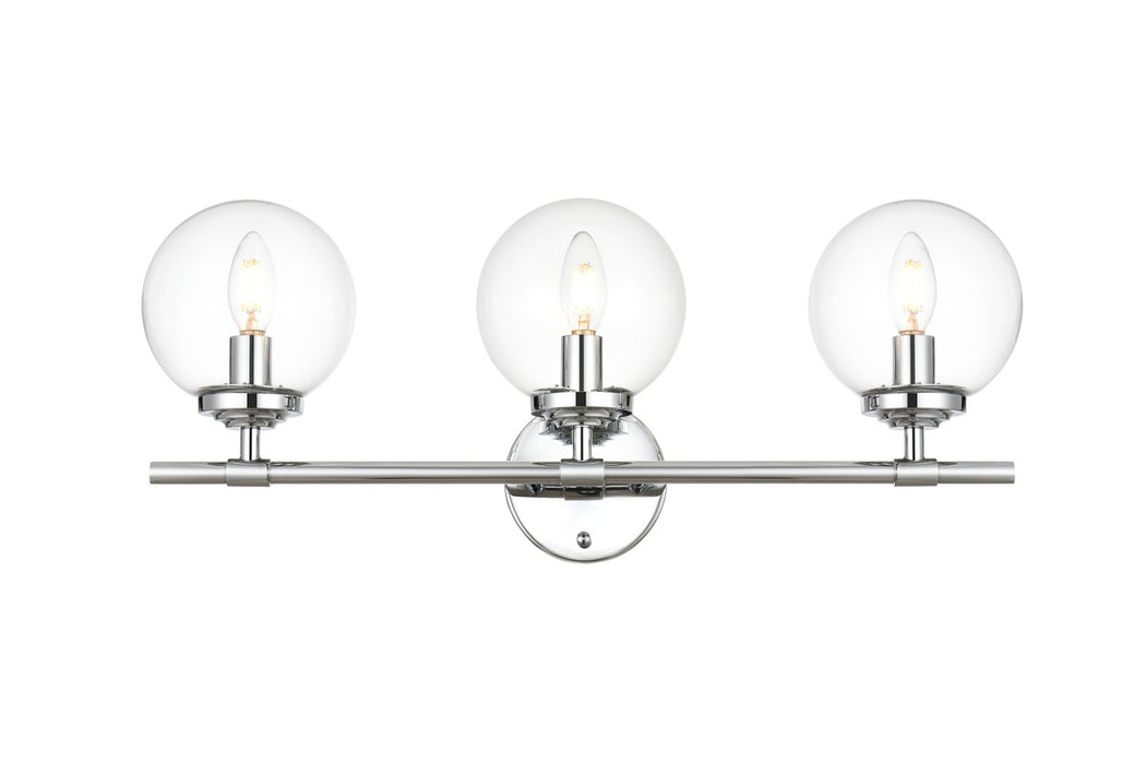 Elegant Lighting LD7302W24CH Three Light Bath Sconce, Chrome