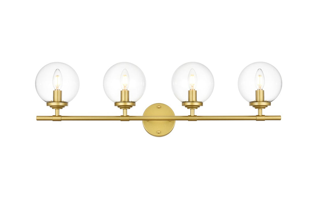 Elegant Lighting LD7302W33BRA Four Light Bath Sconce, Brass