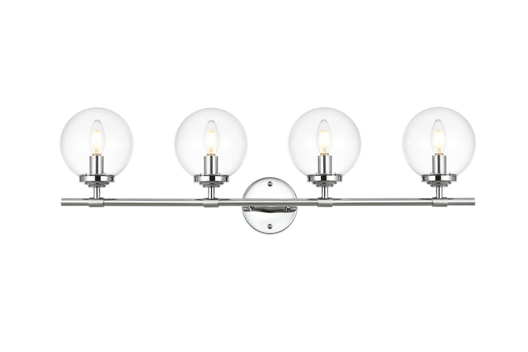 Elegant Lighting LD7302W33CH Four Light Bath Sconce, Chrome