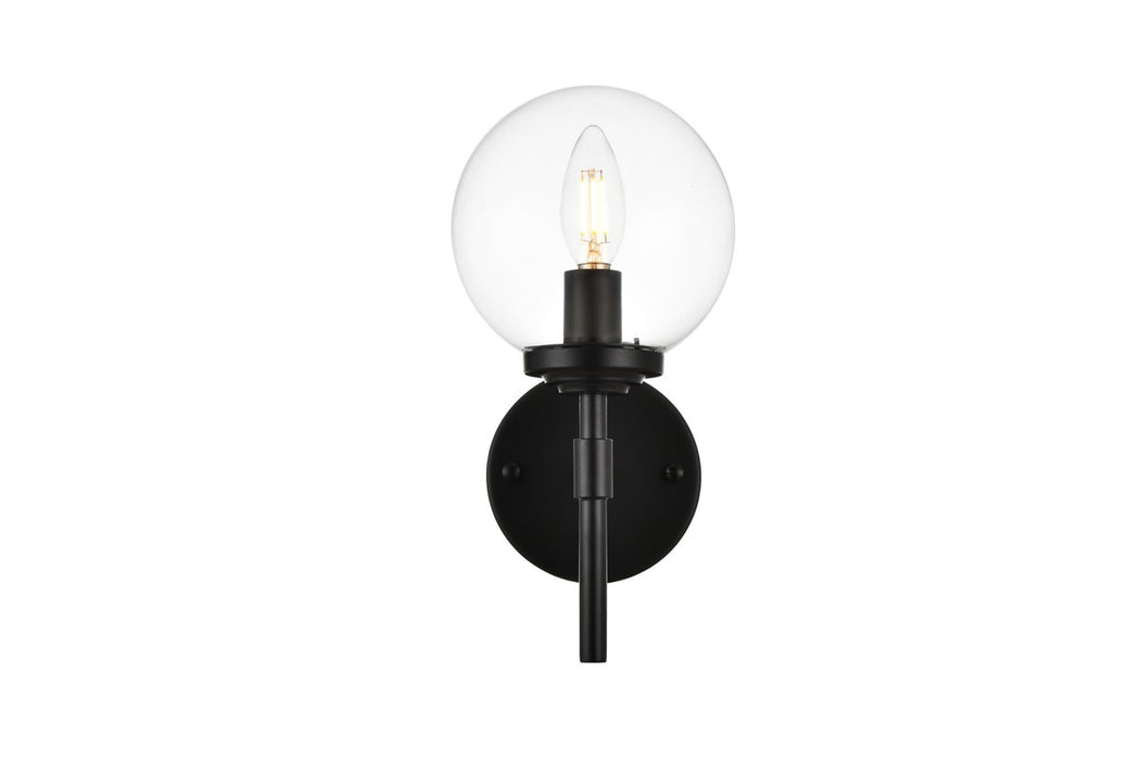 Elegant Lighting LD7302W6BLK One Light Bath Sconce, Black