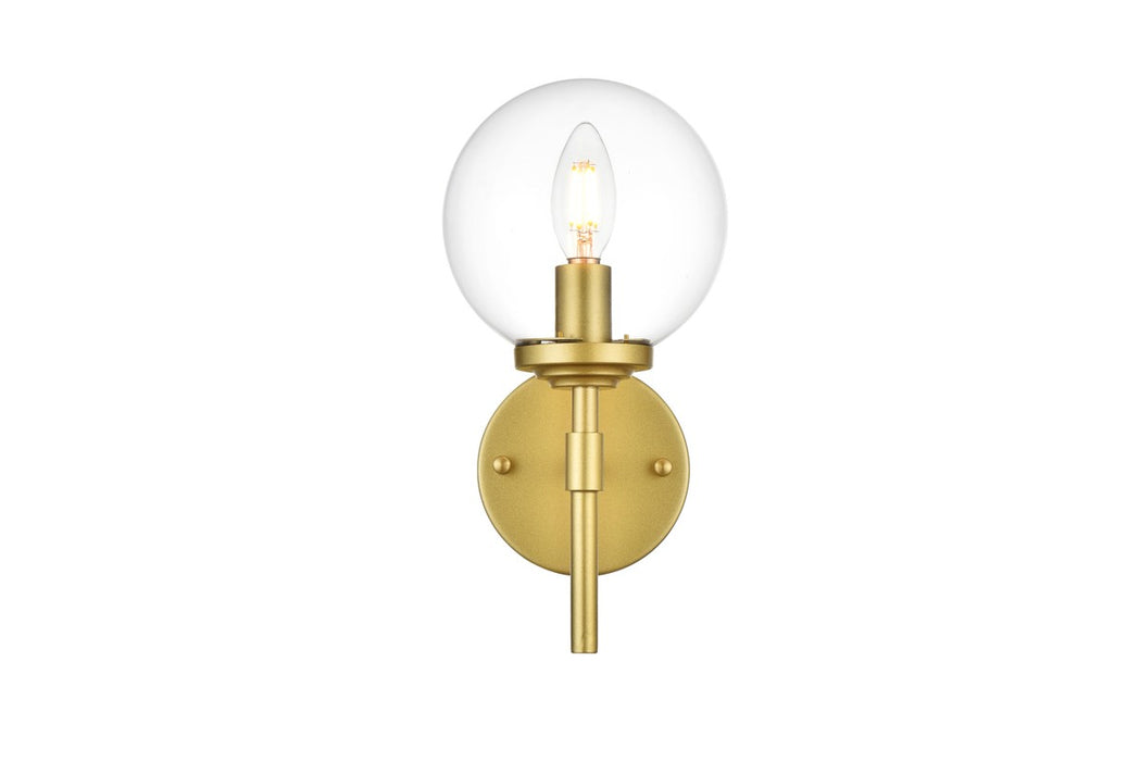 Elegant Lighting LD7302W6BRA One Light Bath Sconce, Brass