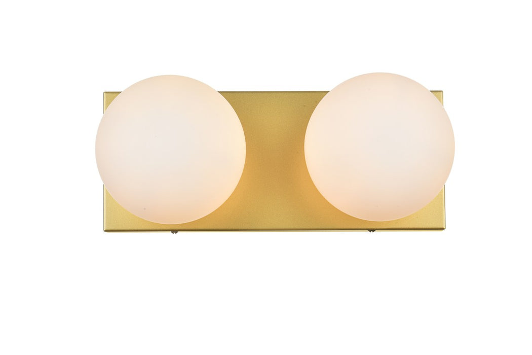 Elegant Lighting LD7303W14BRA Two Light Bath Sconce, Brass