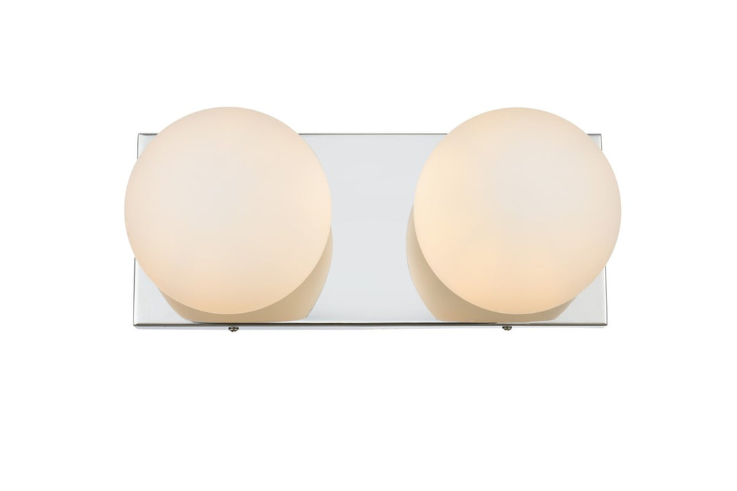 Elegant Lighting LD7303W14CH Two Light Bath Sconce, Chrome