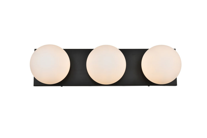 Elegant Lighting LD7303W22BLK Three Light Bath Sconce, Black