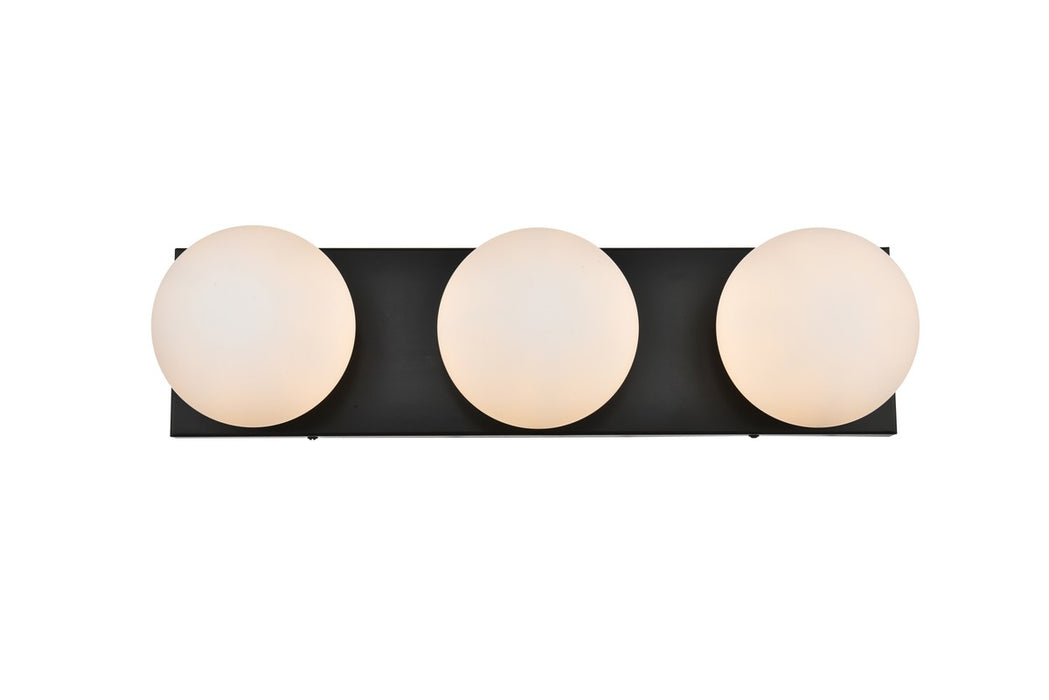 Elegant Lighting LD7303W22BLK Three Light Bath Sconce, Black