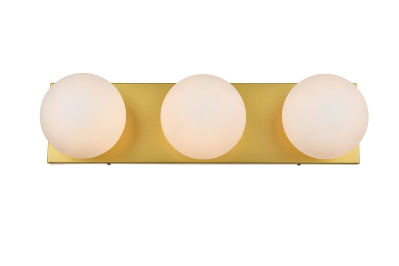 Elegant Lighting LD7303W22BRA Three Light Bath Sconce, Brass